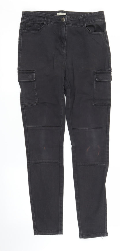 M&Co Womens Black  Denim Skinny Jeans Size 10 L28 in