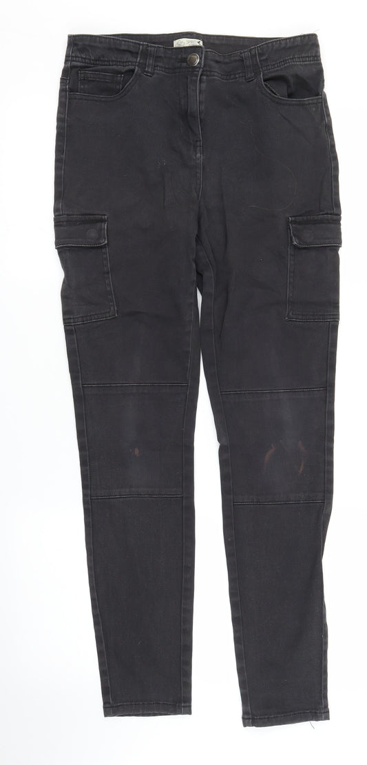 M&Co Womens Black  Denim Skinny Jeans Size 10 L28 in
