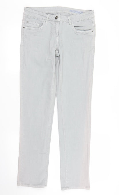 Womens UK Size 12 Blue Motion Regular Fit Tapered Grey Jeans