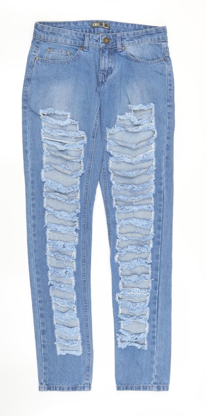 Oro Miss Womens Blue  Denim Straight Jeans Size 8 L32 in