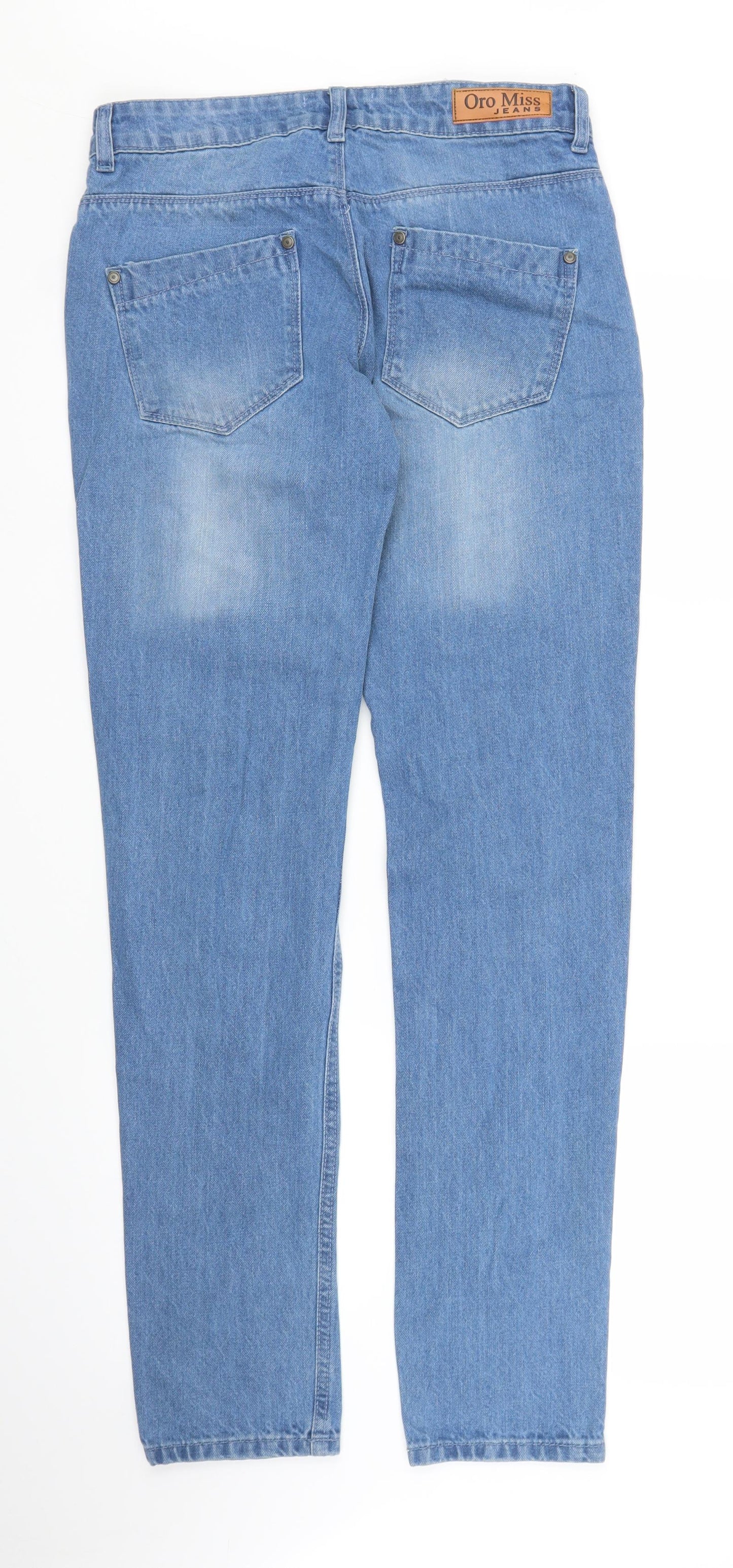 Oro Miss Womens Blue  Denim Straight Jeans Size 8 L32 in