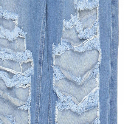 Oro Miss Womens Blue  Denim Straight Jeans Size 8 L32 in
