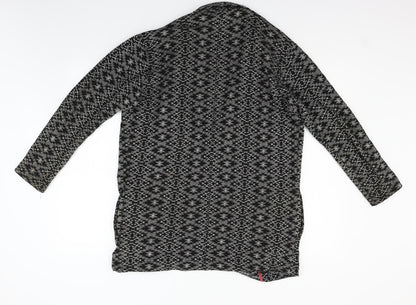 Miss Selfridge Womens Black Geometric  Cardigan Jumper Size 10