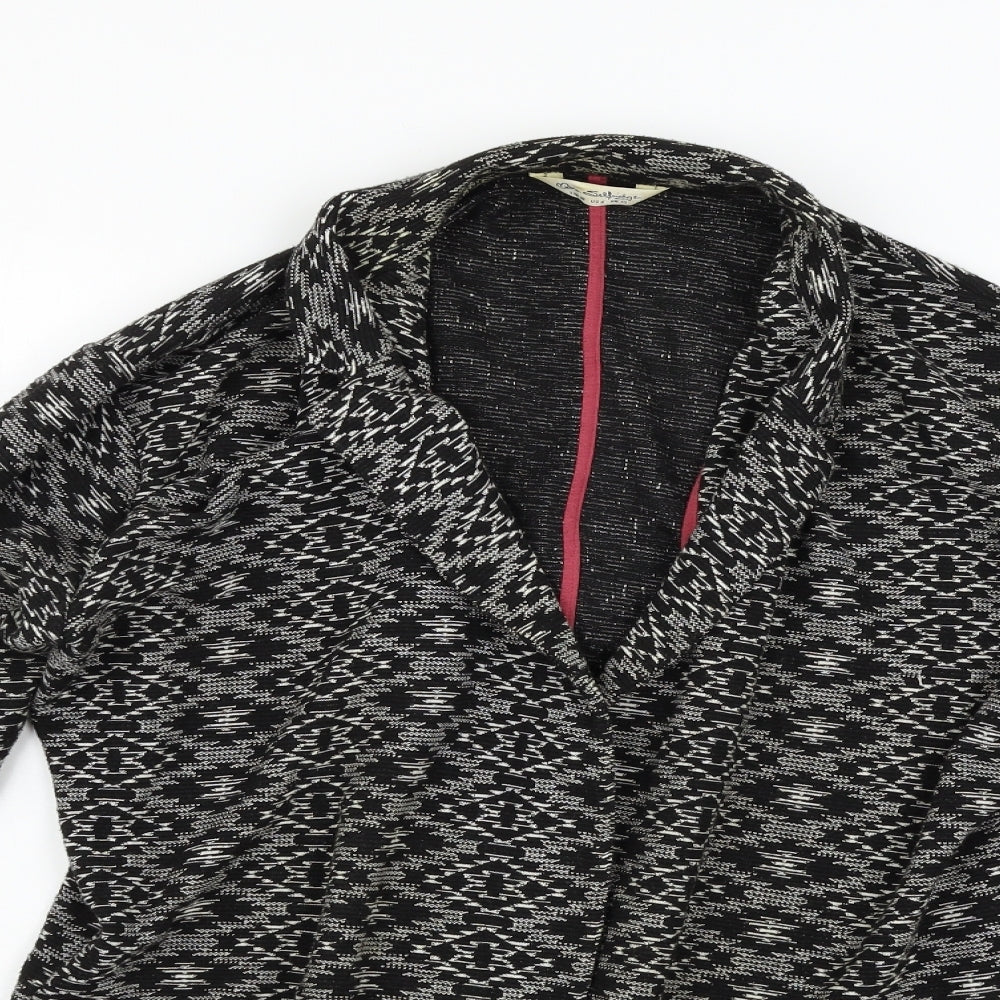 Miss Selfridge Womens Black Geometric  Cardigan Jumper Size 10