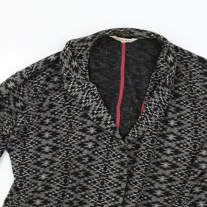Miss Selfridge Womens Black Geometric  Cardigan Jumper Size 10