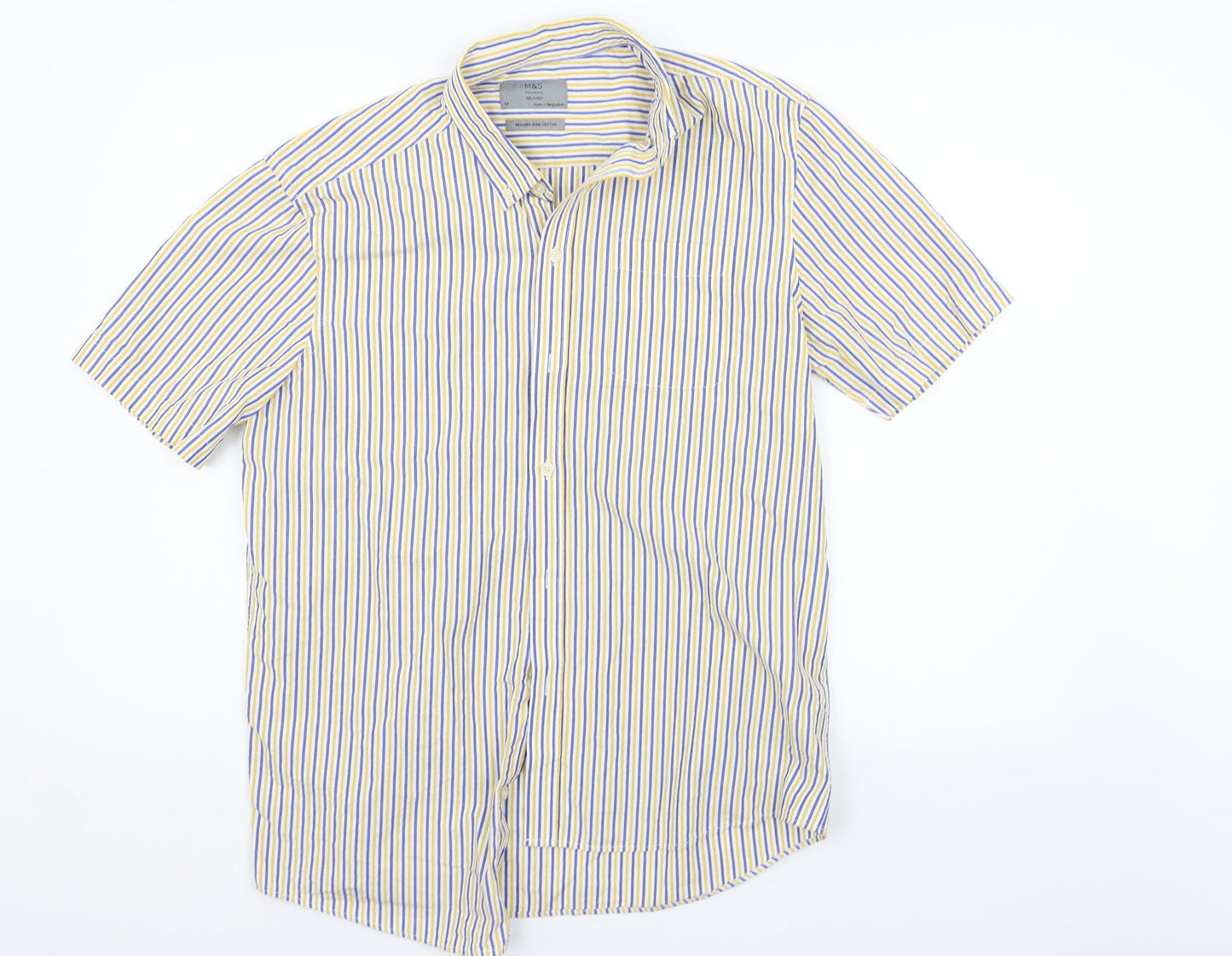 Womens UK Size M Marks and Spencer White Basic Button-Up