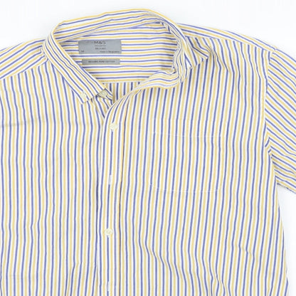 Womens UK Size M Marks and Spencer White Basic Button-Up