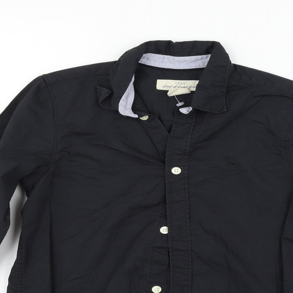 LOGG Girls Black   Basic Button-Up Size 10-11 Years