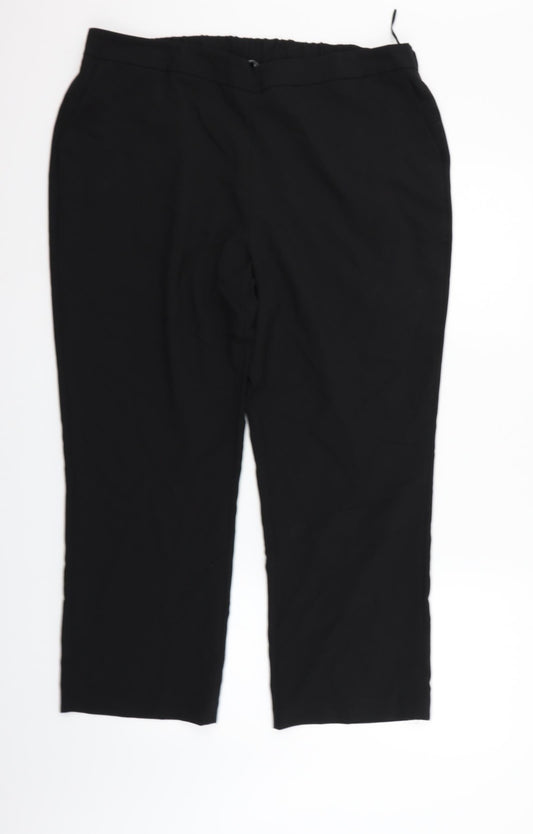 Womens UK Size 18 Preworn Regular Fit  Black Trousers