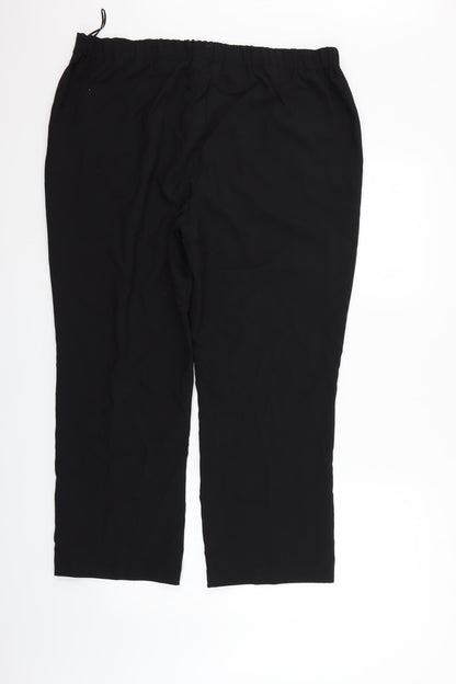 Womens UK Size 18 Preworn Regular Fit  Black Trousers