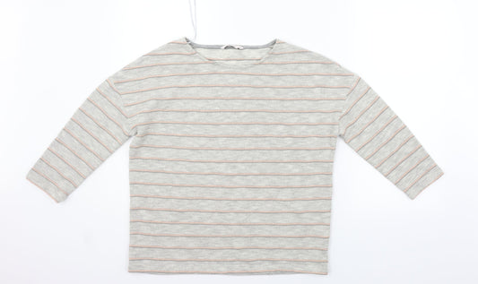 TU Womens Grey Striped  Pullover Jumper Size 10