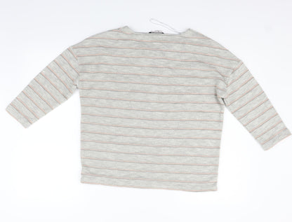 Tu Womens Grey Striped  Pullover Jumper Size 10