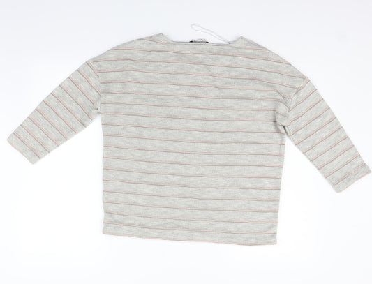 TU Womens Grey Striped  Pullover Jumper Size 10