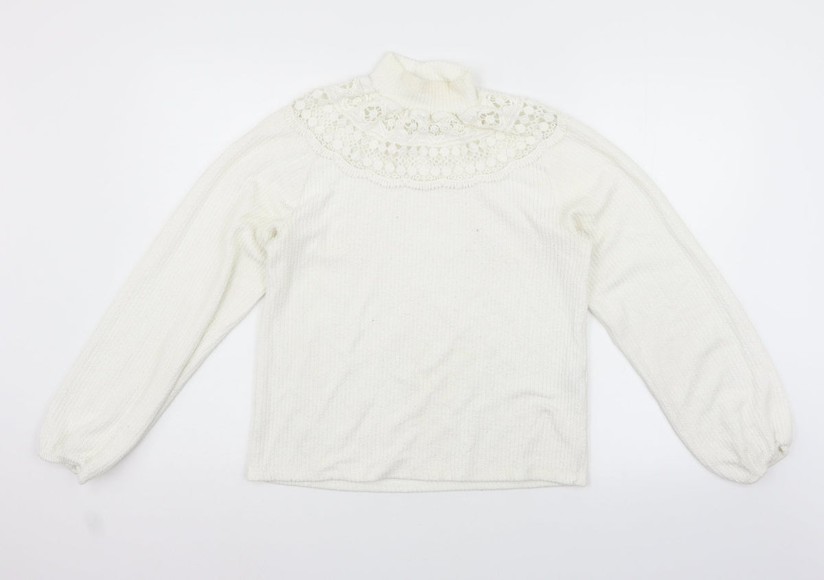 Zara Womens White   Pullover Jumper Size M