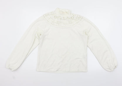 Zara Womens White   Pullover Jumper Size M