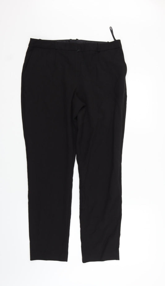 M&Co Womens Black Houndstooth  Trousers  Size 12 L27 in