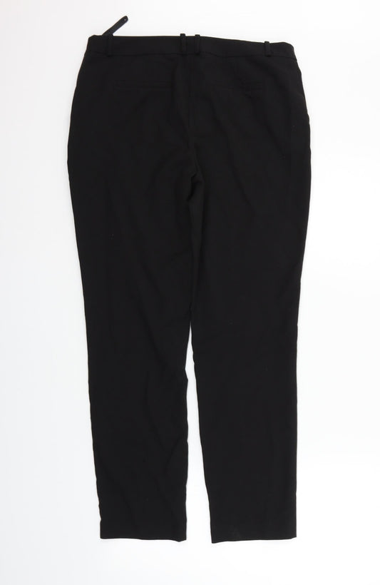 M&Co Womens Black Houndstooth  Trousers  Size 12 L27 in