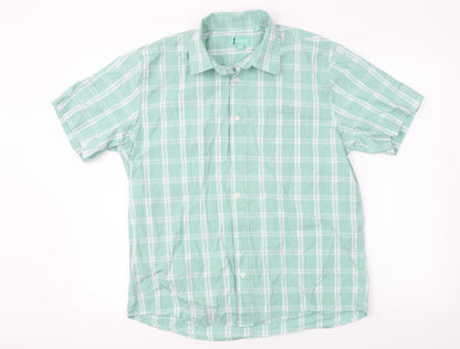 South Bay Mens Green Check   Button-Up Size S