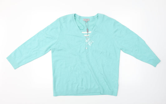 Ann Marie  Womens Blue   Pullover Jumper Size XL