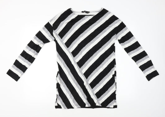 F&F  Womens Black Striped  A-Line  Size 8