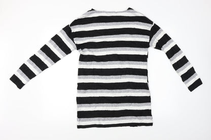 F&F  Womens Black Striped  A-Line  Size 8