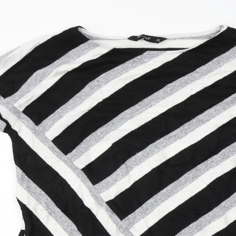 F&F  Womens Black Striped  A-Line  Size 8