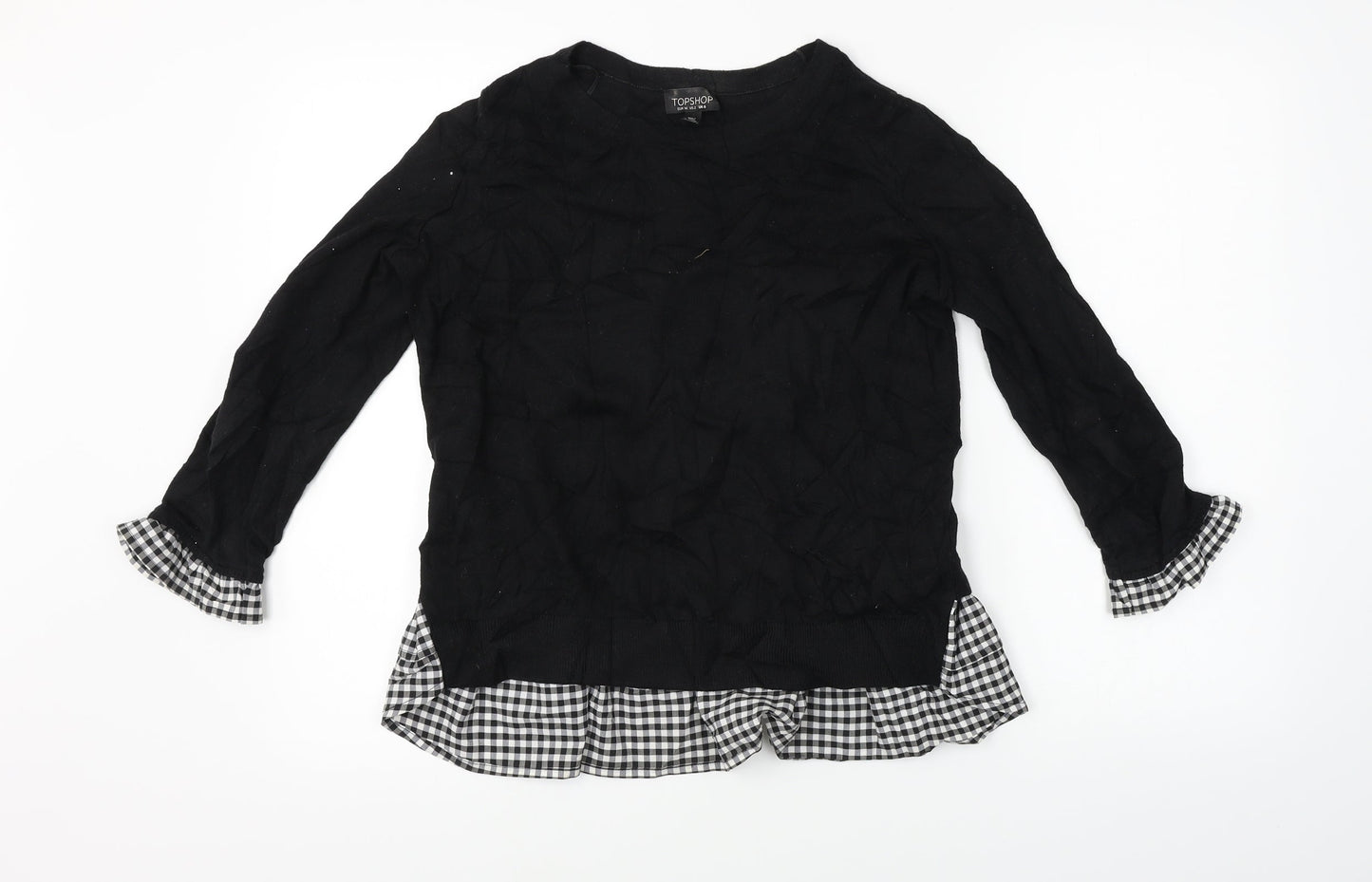 Womens UK Size 6 Topshop Black Basic T-Shirt