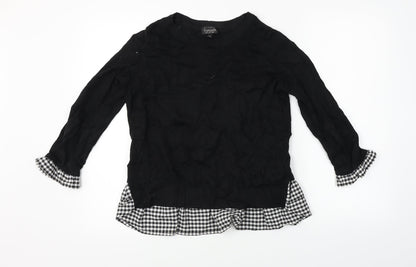 Womens UK Size 6 Topshop Black Basic T-Shirt