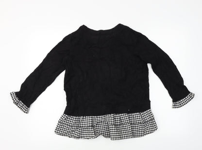 Womens UK Size 6 Topshop Black Basic T-Shirt