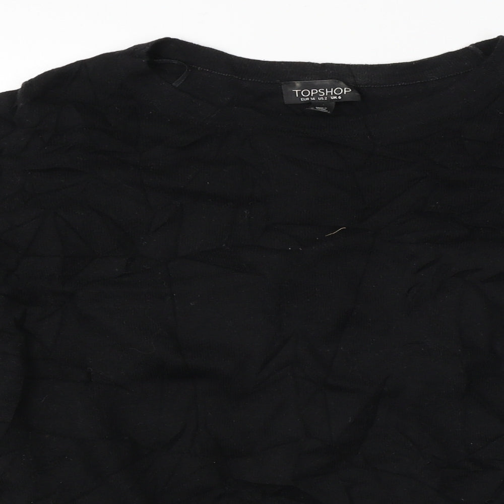 Womens UK Size 6 Topshop Black Basic T-Shirt