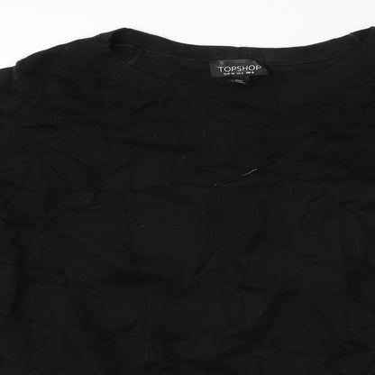 Womens UK Size 6 Topshop Black Basic T-Shirt