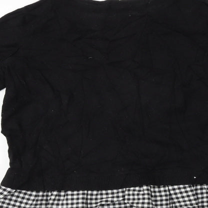 Womens UK Size 6 Topshop Black Basic T-Shirt