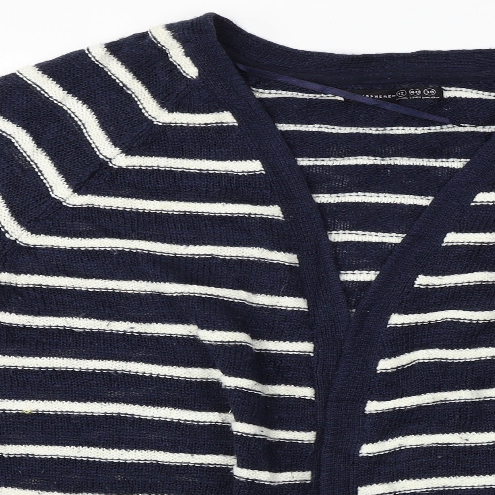 Atmosphere  Womens Blue Striped  Cardigan Jumper Size 12