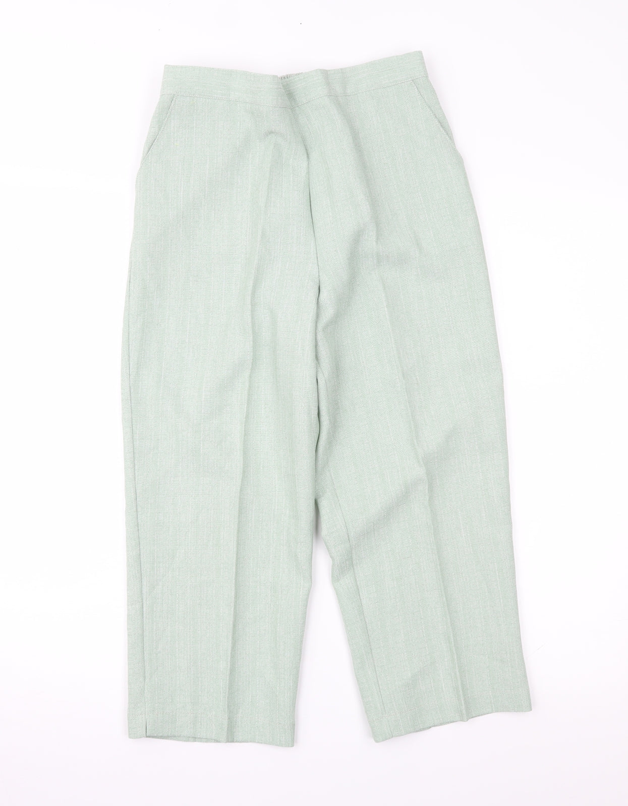 Womens UK Size 12 Classic Image Regular Fit Cropped Green Trousers