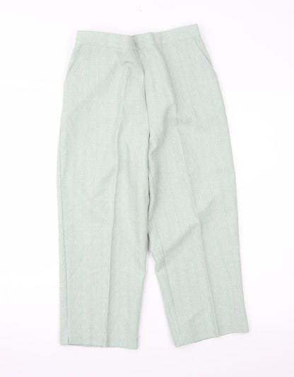 Womens UK Size 12 Classic Image Regular Fit Cropped Green Trousers