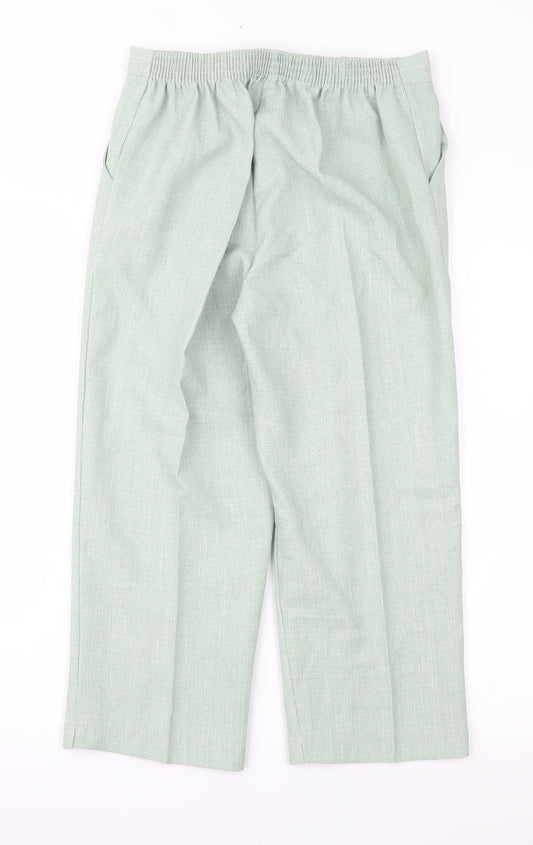 Womens UK Size 12 Classic Image Regular Fit Cropped Green Trousers