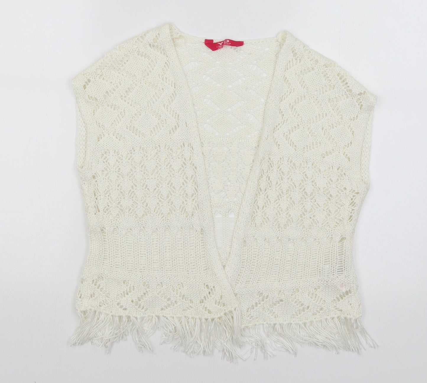 YD Girls White   Wrap Jumper Size 7-8 Years