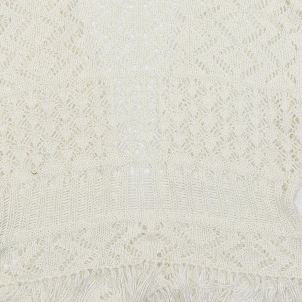 YD Girls White   Wrap Jumper Size 7-8 Years