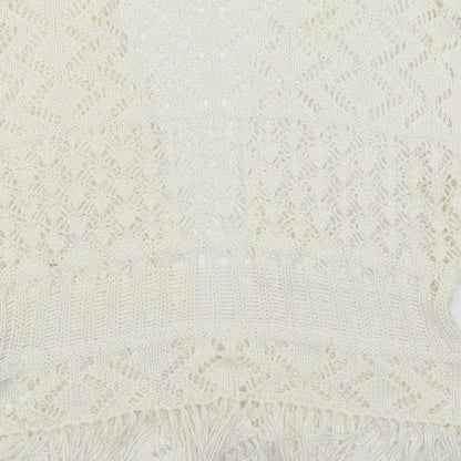 YD Girls White   Wrap Jumper Size 7-8 Years