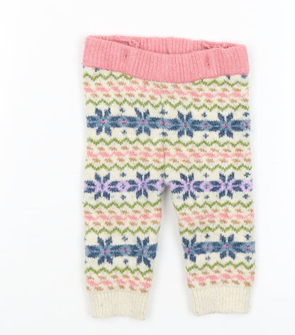 M&S Baby Beige Geometric  Capri Trousers Size 3-6 Months