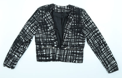Primark Womens Black Check  Jacket Coatigan Size 12