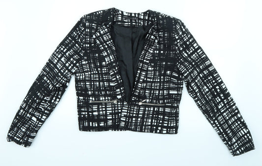 Primark Womens Black Check  Jacket Coatigan Size 12