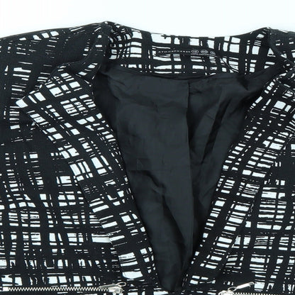 Primark Womens Black Check  Jacket Coatigan Size 12