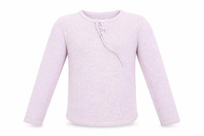 Front view of Cherokee girls’ pink basic blouse, size 6-7, years
