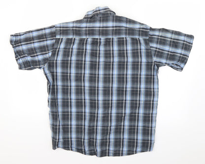 South Bay Mens Blue Plaid   Button-Up Size S