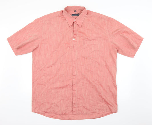Mens UK Size L Jupiter Red  Button-Up Short Sleeve Casual Shirt