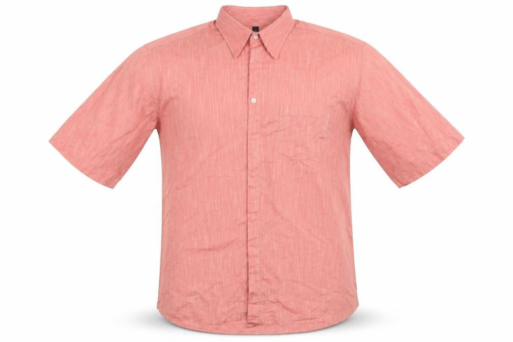 Mens UK Size L Jupiter Red  Button-Up Short Sleeve Casual Shirt