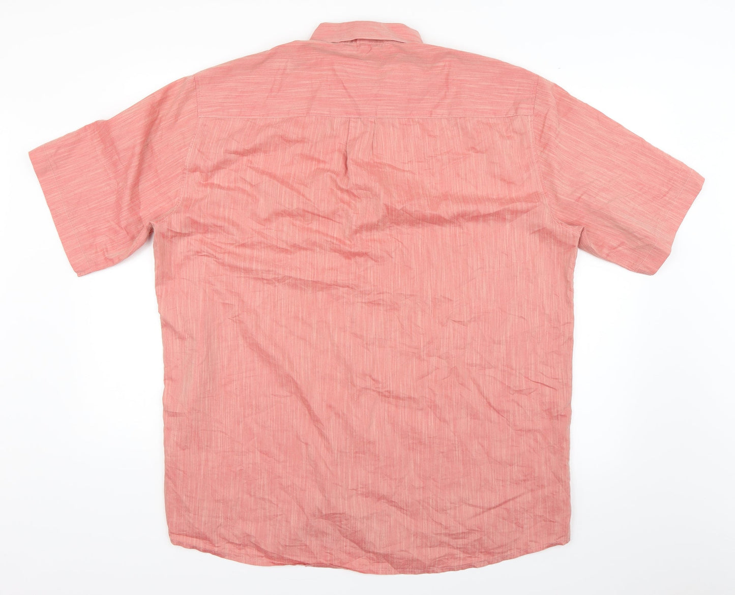 Mens UK Size L Jupiter Red  Button-Up Short Sleeve Casual Shirt