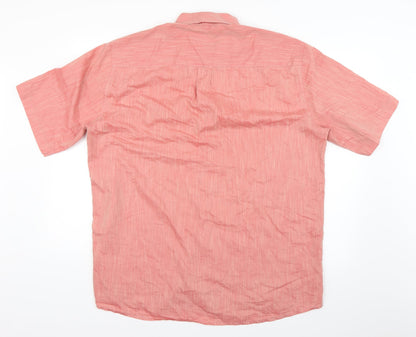 Mens UK Size L Jupiter Red  Button-Up Short Sleeve Casual Shirt