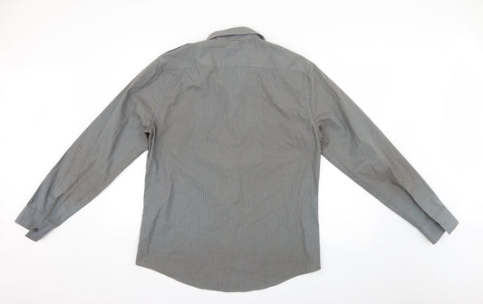 River Island Mens Blue Striped   Button-Up Size L